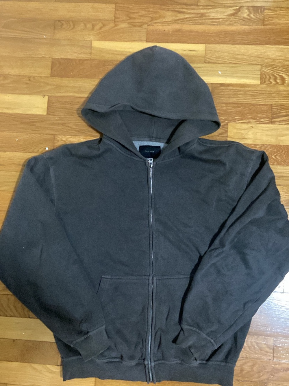 PacSun Men's Charcoal Zip-Up Hoodie